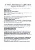 ATI CRITICAL THINKING EXAM&sol; 40 QUESTIONS AND ANSWERS&sol;100&percnt; ACCURATE