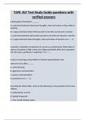 TAFE&colon; ELF Test Study Guide questions with verified answers