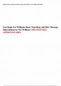 TEST BANK For Williams Basic Nutrition and Diet Therapy