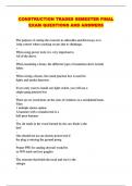 CONSTRUCTION TRADES SEMESTER FINAL EXAM QUESTIONS AND ANSWERS