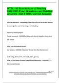 MTEL 190 Foundations of Reading 2024&sol;2025 Exam Questions and Detailed  Answers &vert; Get it 100&percnt; Correct Answers
