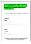 MTEL Foundations of Reading Multiple  Choice 2024&sol;2025 Exam Questions and  Answers 100&percnt; Guaranteed Success &vert;  Already Rated A&plus;