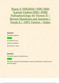 Exam 2&colon; NSG3850 &sol; NSG 3850 &lpar;Latest Update 2025 &sol; 2026&rpar; Pathophysiology for Nurses II &vert; Review Questions and Answers &vert; Grade A &vert; 100&percnt; Correct &ndash; Galen