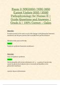 Exam 3&colon; NSG3850 &sol; NSG 3850 &lpar;Latest Update 2025 &sol; 2026&rpar; Pathophysiology for Nurses II &vert; Guide Questions and Answers &vert; Grade A &vert; 100&percnt; Correct &ndash; Galen