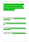 ACC 409 EXAM 2 EXAM WITH CORRECT ACTUAL QUESTIONS AND CORRECTLY WELL DEFINED ANSWERS LATEST 2025  ALREADY GRADED A&plus;  