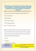 PRIMERICA LIFE INSURANCE EXAM QUESTIONS  AND CORRECT DETAILED ANSWERS &lpar;VERIFIED  ANSWERS&rpar; &vert;&vert;ALREADY GRADED A&plus;&vert;&vert;NEWEST  VERSION
