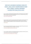 NUR 6121 ADVANCED NURSING COMPLETE EXAM &vert; 2025 LATEST COMPREHENSIVE EXAM WITH CORRECT VERIFIED ANSWERS&period; GUARANTEED EXAM EXCELLENCE 