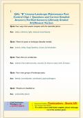 QAL "B" License-Landscape Maintenance Pest  Control Chpt 1 Questions and Correct Detailed  Answers &lpar;Verified Answers&rpar; &vert;&vert;Already Graded  A&plus;&vert;&vert;Newest Version