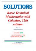 Solutions for Basic Technical Mathematics with Calculus 12th Edition by Allyn Washington&comma; All Chapters 1-31