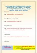 SALES AND SERVICES ASSOCIATE ACADEMY QUESTIONS AND CORRECT DETAILED  ANSWERS &lpar;VERIFIED ANSWERS&rpar; &vert;&vert;ALREADY  GRADED A&plus;&vert;&vert;NEWEST VERSION