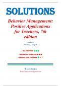 Solutions for Behavior Management Positive Applications for Teachers 7th Edition by Thomas J&period; Zirpoli&comma; All Chapters