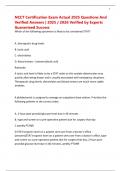 NCCT Certification Exam Actual 2025 Questions And Verified Answers &vert; 2025 &sol; 2026 Verified by Experts Guaranteed Success
