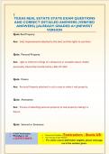 TEXAS REAL ESTATE STATE EXAM QUESTIONS  AND CORRECT DETAILED ANSWERS &lpar;VERIFIED  ANSWERS&rpar; &vert;&vert;ALREADY GRADED A&plus;&vert;&vert;NEWEST  VERSION