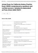 Actual Exam for California Notary Practice Exam &lpar;2025&rpar; comprehensive questions and verified answers &lpar; detailed & elaborated&rpar; ACTUAL EXAM 2025 TEST&excl;&excl;