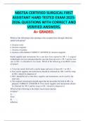 NBSTSA CERTIFIED SURGICAL FIRST ASSISTANT HARD TESTED EXAM 2025-2026&period; QUESTIONS WITH CORRECT AND VERIFIED ANSWERS&period; A&plus; GRADED&period;