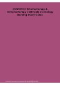  ONS ONCC Chemotherapy & Immunotherapy Certificate Oncology Nursing Study Guide 2025&sol; 2026 100&percnt; Verified with Correct Questions and Answers
