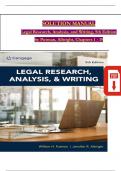 Solution Manual for Legal Research&comma; Analysis&comma; and Writing&comma; 5th Edition by William H&period; Putman&comma; JDJennifer R&period; Albright&comma; JD&comma; LLM &vert;&vert;Complete A&plus; Guide