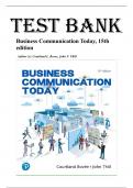 Test Bank For Business Data Networks and Security 11th Edition by Panko&comma; All Chapters 1-11