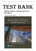 Test Bank for Business Ethics Concepts and Cases&comma; 8th Edition by Manuel Velasquez&comma; All Chapters 1-8