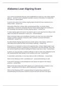 Alabama Loan Signing Exam Questions with Solutions