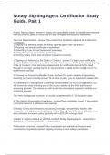 Notary Signing Agent Certification Study Guide&period; Part 1 Questions and Answers 100&percnt; Correct