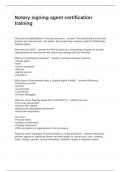 Notary signing agent certification training Questions and Answers 100&percnt; Solved