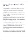 Section 3&period; Governing Laws&comma; Principles&comma; and Ethics Questions and Answers 100&percnt; Verified