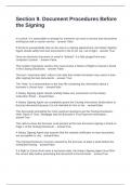 Section 9&period; Document Procedures Before the Signing Questions answers  2025