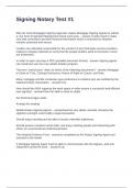 Signing Notary Test -1 Questions and Answers 