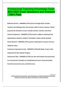 Professional Teaching Knowledge Exam 2024&sol;2025 Exam Questions and Answers  &vert; 100&percnt; Pass