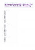 NIH Stroke Scale &lpar;NIHSS&rpar; &ndash; Complete Test Groups A-F &lpar;Patients 1-6&rpar; &plus; Answer Key