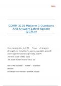 COMM 3120 Midterm 3 Questions And Answers Latest Update &lpar;2025&rpar;&excl;&excl;