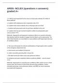 ARDS- NCLEX &lpar;questions n answers&rpar; graded A&plus; 