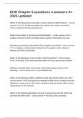 EHR Chapter 6 questions n answers A&plus; 2025 updated