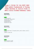 Exam 3&colon; NU136&sol; NU 136 &lpar;NEW 2025&sol; 2026 Update&rpar; Fundamentals of Nursing Guide&vert; Questions & Answers&vert; Grade A&vert; 100&percnt; Correct &lpar;Verified Solutions&rpar;- Galen