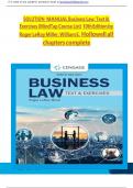 SOLUTION MANUAL Business Law Text & Exercises &lpar;MindTap Course List&rpar; 10th Edition by Roger LeRoy Miller&comma; William E&period; Hollowell all chapters complete&period;pdf