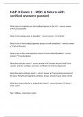 H&P II Exam 1 - MSK & Neuro with verified answers passed