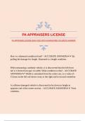 PA APPRAISERS LICENSE EXAM 2025 WITH GUARANTEED ACCURATE ANSWERS