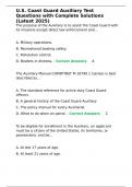 U&period;S&period; Coast Guard Auxiliary Test Questions with Complete Solutions &lpar;Latest 2025&rpar;