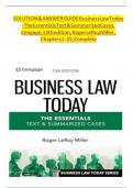 SOLUTION--&--ANSWER--GUIDE--Business--Law--Today-----The--Essentials--Text--&----Summarized--Cases&comma;--Cengage&comma;--13th--edition&comma;----Roger--LeRoy--Miller&comma;--Chapters--1-----25&comma;--Complete