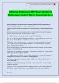 California Ambulance DMV Exam Questions And Answers &vert;Latest 2025 &vert; Guaranteed Pass