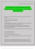 Certified Medical-Surgical Registered Nurse Sample Questions And Answers &vert;Latest 2025 &vert; Guaranteed Pass&period;