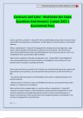 Contracts and Sales - Multistate Bar Exam Questions And Answers &vert;Latest 2025 &vert; Guaranteed Pass&period;
