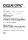 Apha Naplex Review Questions And Answers With Verified Solutions &lpar;GRADED A&plus;&rpar; Latest Updated 2025