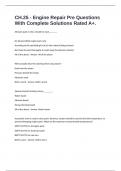 CH&period;25 - Engine Repair Pre Questions With Complete Solutions Rated A&plus;&period;