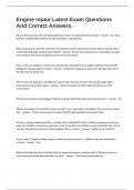 Engine repair Latest Exam Questions And Correct Answers&period;
