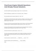 Final Exam Engine Rebuild Questions And Already Passed Solutions&period;