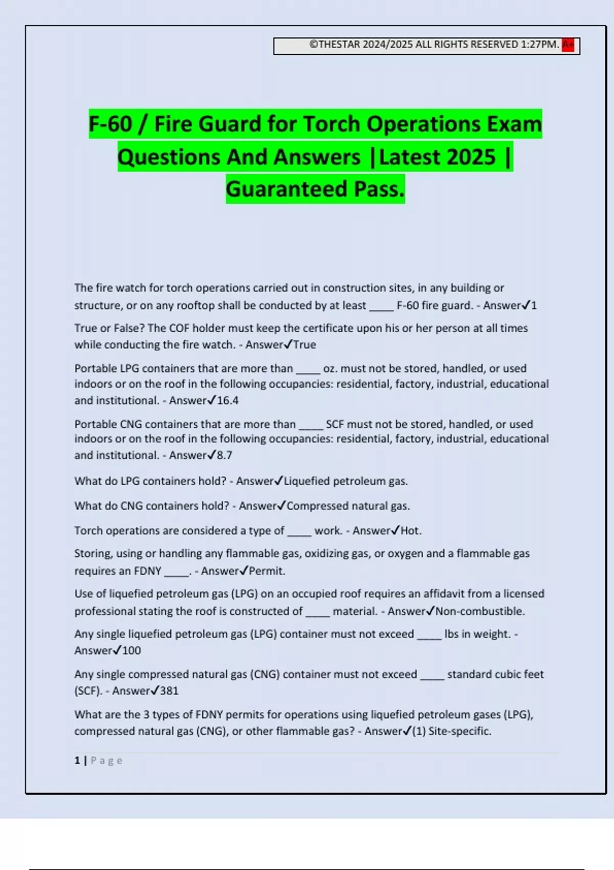 F 60 Fire Guard : Ace Your Fire Guard F-60 Exam: Free F60 Practice Test – RVBYIQ
