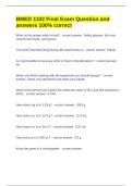 BMED 1102 Final Exam Question and answers 100&percnt; correct 
