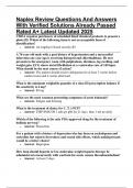 Naplex Review Questions And Answers With Verified Solutions Already Passed Rated A&plus; Latest Updated 2025